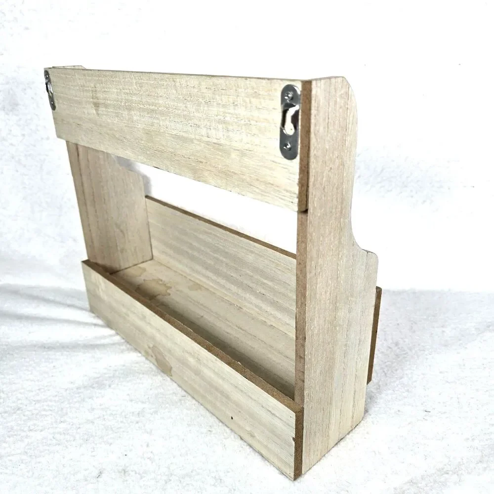 Wooden 4-Bottle Wine Rack Holder w/ Handle Farmhouse Floral Design Philosophy
